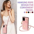 thumbnail image 5 of Phone Case for Samsung Galaxy S20 Plus S20+ 5G Wallet Cell Cover with Card Holder Stand Shoulder Crossbody Strap Long Lanyard Leather S20+5G S20plus 20S + S2O S 20 20+ G5 Women Girls Pink, 5 of 11