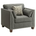 thumbnail image 1 of ACME Laurissa Track Arm Chair with Nailhead Trim in Light Charcoal Linen, 1 of 8