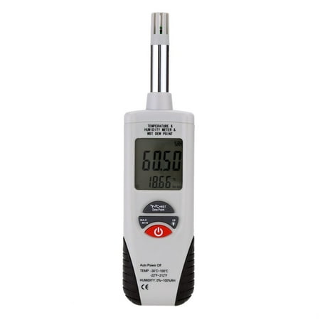 Mengshen Digital Psychrometer - Handheld Backlight Temperature Humidity Meter Gauge with Dew Point and Wet Bulb Temperature - Battery Included, M