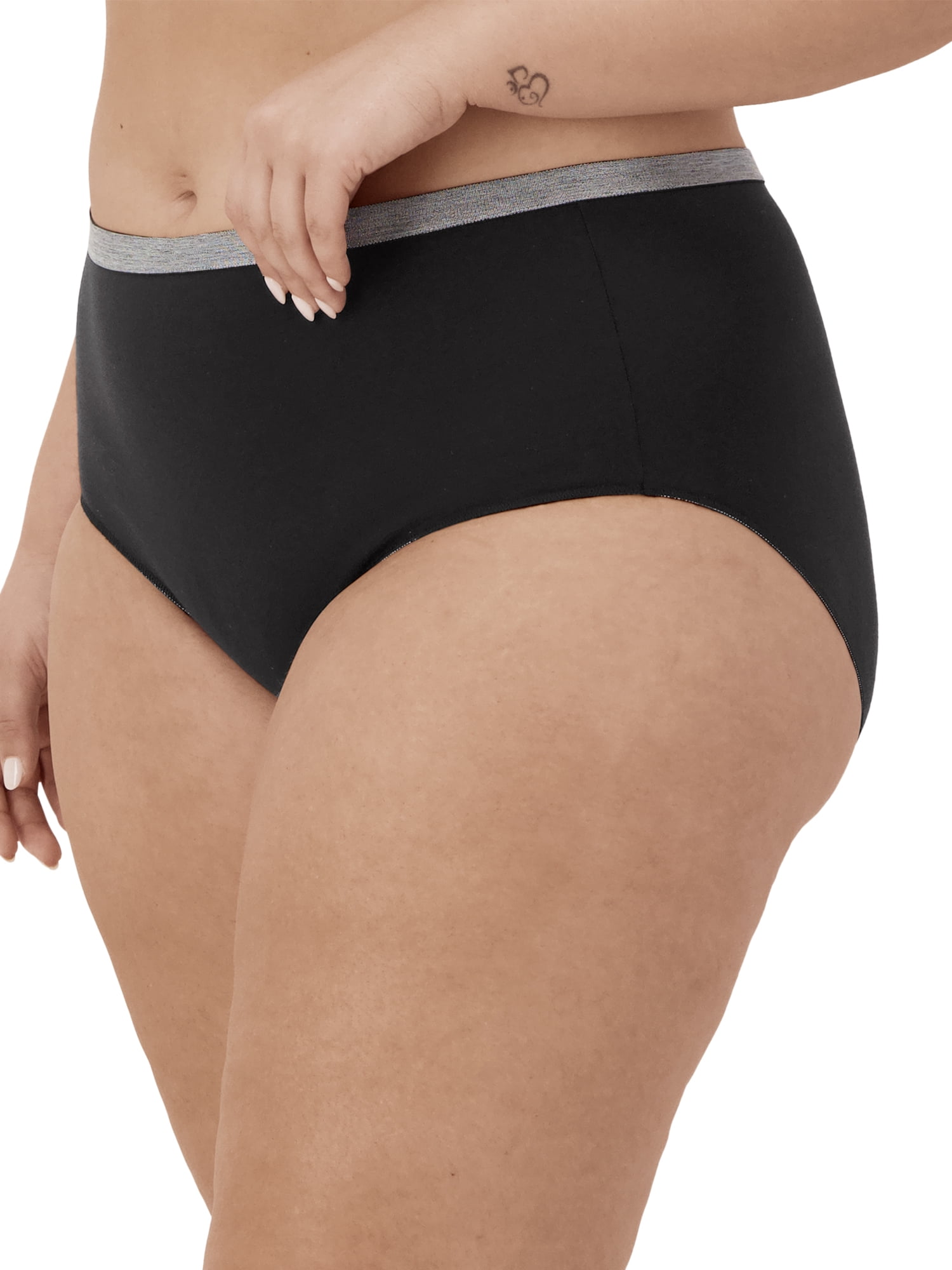 Hanes Womens Underwear 5-Pack, Stretch Cotton Brief Panties, No-Show Underwear for Women (Plus Sizes Available)