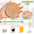 thumbnail image 3 of Haosy Set of 6 Drink Woven Coaster with Holder Heat Resistant Non-Slip Bar Coasters 4 Inches Orange Watercolor Pebble, 3 of 7