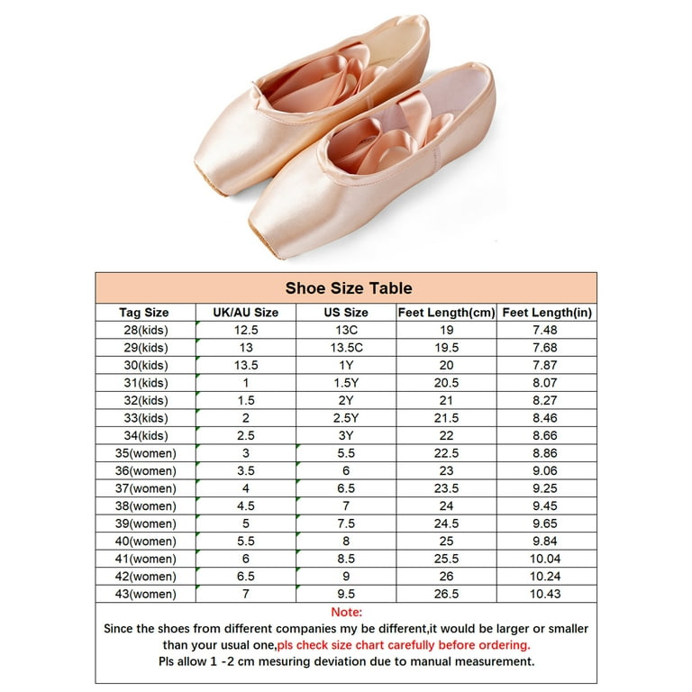 Kesitin Ballet Pointe Shoes for Girls Women Satin Pointe Shoes Ballet Dance  Shoes with Ribbon 