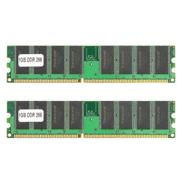 2 Pack 1GB 226MHz PC2100 16-Grain DDR Desktop Memory Module, Fully Compatible, Double-Sided