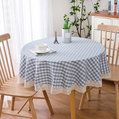 

UMMH Tablecloth Thick Plaid Cotton Linen Kitchen Dinner Table Cloth Lace Pastoral Style Simple Coffee Table Nordic Decor Cloth
