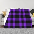 thumbnail image 1 of Fotbe Purple Buffalo Plaid Manta de Franela con Estampado, Manta Ultrasuave para Cama, Sofá, Auto, Hipoalergénica y Antibolitas-60"x50", 1 of 6