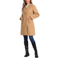 thumbnail image 2 of Abrigo largo INSPIRE CHIC para mujer, con solapa de muesca, de doble botonadura y mangas largas, color caqui, talla M, 2 of 6