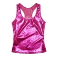 thumbnail image 5 of renvena Women's Shiny Metallic Camisole Crop Top Holographic Vest Rave Party Clubwear Rose L, 5 of 7