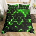 thumbnail image 1 of Geometric Duvet Cover Multicolor Honeycomb Hexagon Bedding Set Geometric Theme Metal Texture Streamline Polyester Qulit Cover, 1 of 7