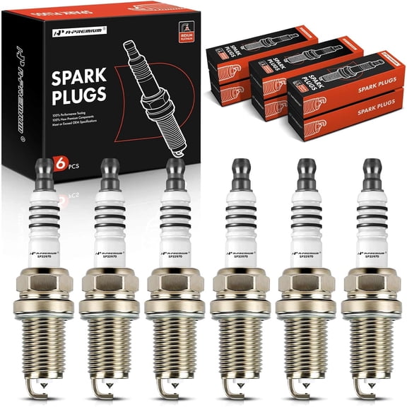 A-Premium Iridium & Platinum Spark Plug Compatible with Toyota Camry, Highlander, Sienna, Avalon, Supra, Solara & Lexus RX300, ES330, SC300 & Mercedes-Benz C32 AMG & Chrysler & Suzuki, Pack of 6