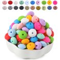 thumbnail image 4 of 100 piezas/lote de cuentas de silicona con forma de lentejas, 12 mm, espaciadoras sueltas, sin BPA, de grado alimenticio, accesorios de joyería, collares y pulseras, 4 of 5