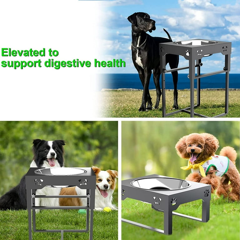 Sunmeyke Elevated Dog Bowl Stand, 8.8 Lb Weight Capacity, Adjustable 8  Heights, Stainless Steel, Reduces Joint Stress, Easy to Use and Adjust