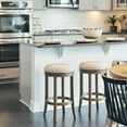 thumbnail image 4 of New Ridge Home Victoria 25" Counter Height Swivel Stool with Cream Fabric and Honeysuckle Finish, 4 of 7