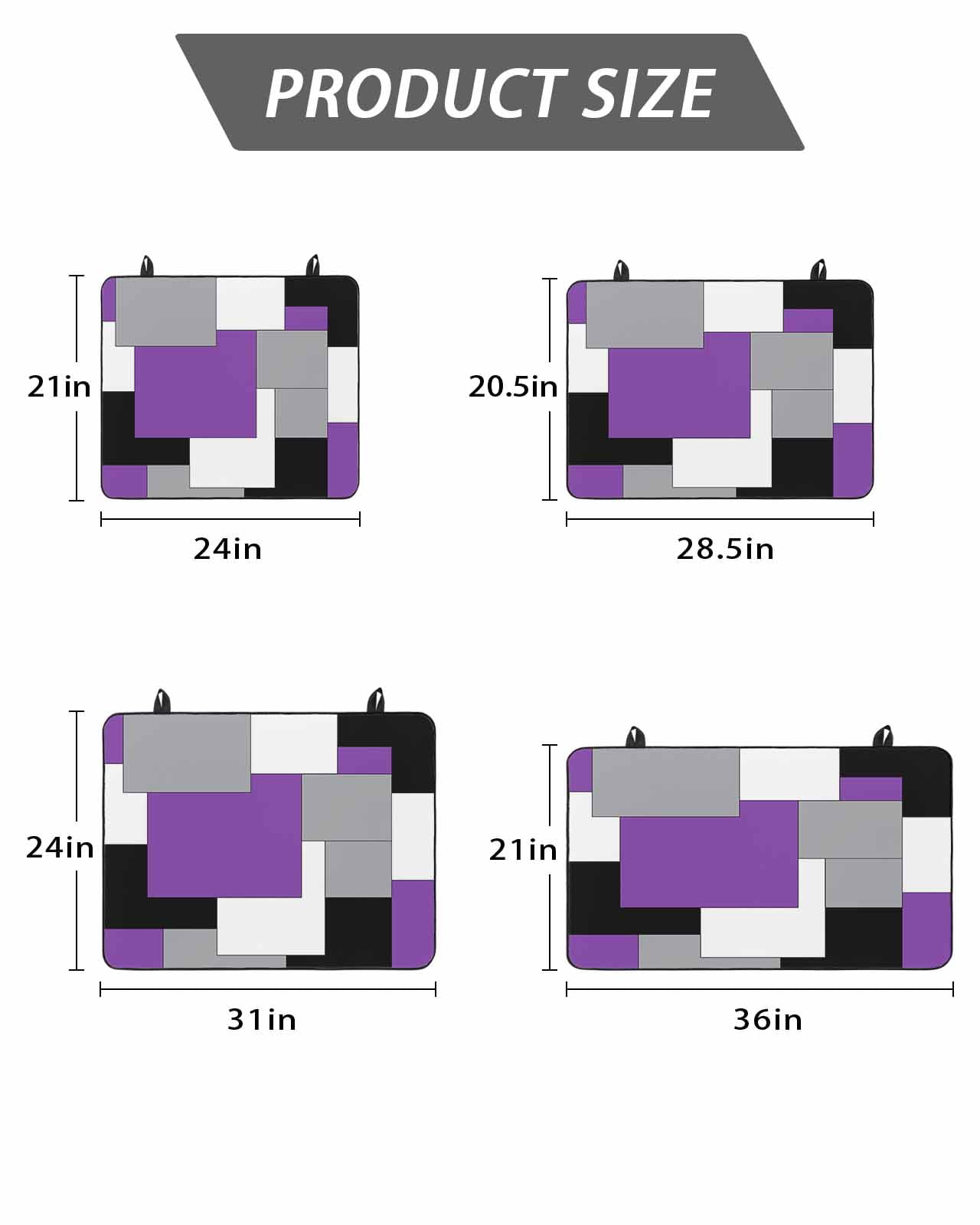 Stove Top Covers for Electric Stove,Purple Grey Black Geometric Glass Stovetop Cover Protector,Middle Century Art Abstract Aesthetics Cooktop Protector Oven Mat for Kitchen Countertop 24"x21"