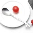 thumbnail image 4 of 10 Pcs Stainless Steel Silver Leaf Creative Appetizer Cake Fruit Forks Set 4.7 Inches Tasting Dessert Forks Kitchen Accessory Wedding Party (Silver-10Forks), 4 of 8