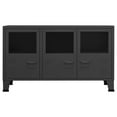 thumbnail image 5 of vidaXL Sideboard Industrial Storage Cabinet for Living Room Metal and Glass, 5 of 26
