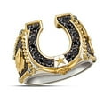 thumbnail image 2 of Mens Horseshoes U Shape Ring Bicolor Metal Alloy Inlaid Gemstones Electroplated Fashion Jewelry Europe America, 2 of 7