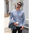 thumbnail image 6 of COOFANDY Men's Striped Crewneck Sweaters Long Sleeve Knit Pullover Lightweight Slim Fit Sweater, 6 of 8