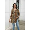 thumbnail image 3 of Zeagoo Dressy Tops for Women 3/4 Sleeve Summer Outfits Loose Fit Round Neck T Shirts Fall Dressy Blouses, 3 of 5