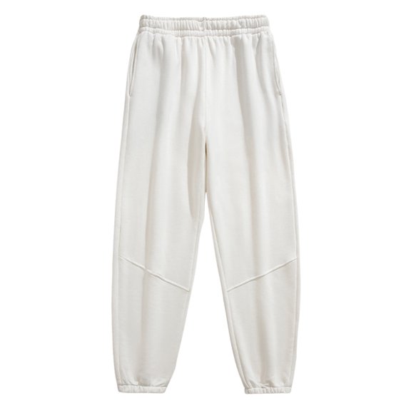 TAIAOJING Men's Drawstring Linen Pants Solid Sports Leisure Trousers Fitness Loose Running Training Leg Guard Pants Trousers Ninth Pants