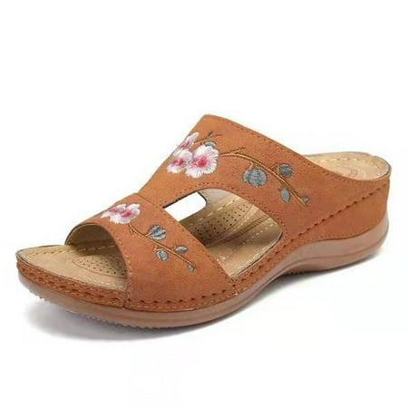 

Orthopedic Sandals Women Arch Support Wide Fit Wedge Sandals Ladies Sale Clearance Beach Holiday Thong Sandals Low Heel Diamante Flip Flops Toe Post Sliders Summer Beach Pool Shoes