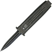 Rough Rider 1979 Swing Black Stonewash Finish Double Edge Stainless Blade Knife with Stainless Handle