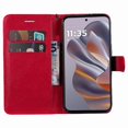 thumbnail image 3 of Wallet Case for Motorola Edge 50 Neo Flip Cover with Card Slots, Magnetic Stand & Strap Red, 3 of 7