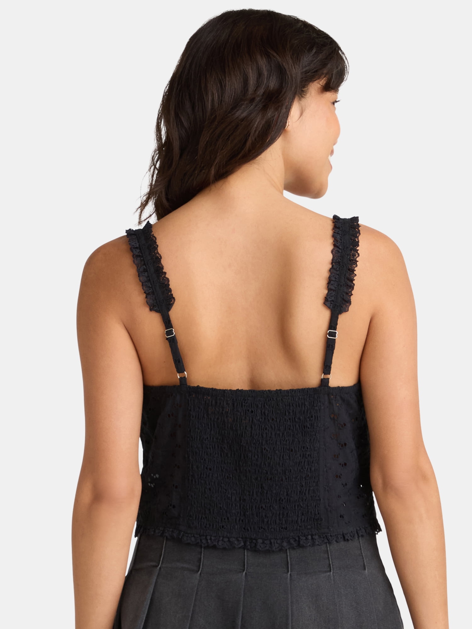 Madden NYC Women's Eyelet Tie Front Bustier Top, Sizes XXS-XXL