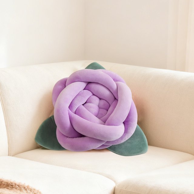 Cojín de fibra de poliéster con estampado de rosas blancas, tejido a mano, para el respaldo del sofá, decoración de dormitorio, artículos esenciales de viaje, regalos de cumpleaños para mujeres.
