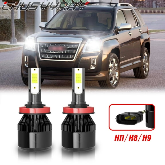 For GMC Terrain 2010-2018 H11 LED Headlight Low Beam Bulbs Combo Kit 6000K White Super Bright 2Pcs