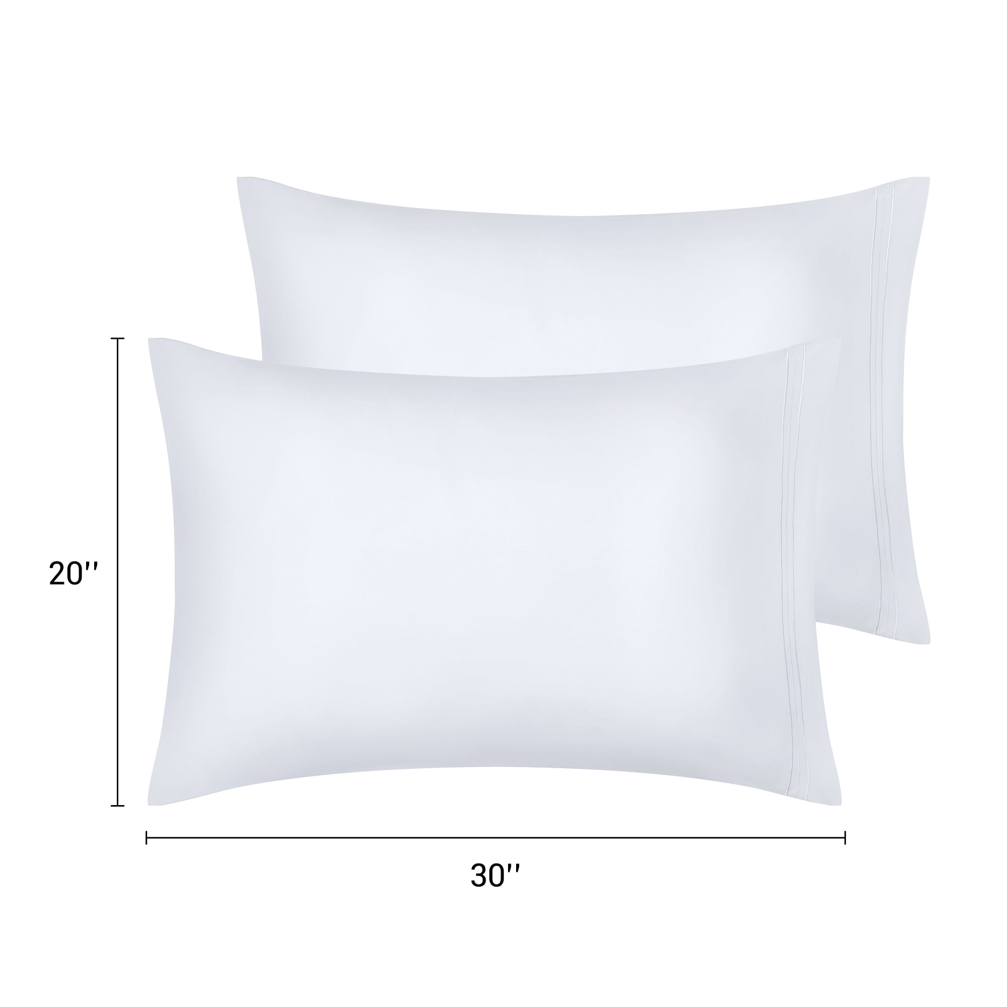 Unique Bargains 2 Pack Polyester Pillow Cases Pillow Covers Queen White