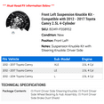 thumbnail image 2 of Front Left Suspension Knuckle Kit - Compatible with 2012 - 2017 Toyota Camry 2.5L 4-Cylinder 2013 2014 2015 2016, 2 of 2