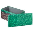 thumbnail image 2 of Minecraft: Bench Storage Box - Large - Pixel Grass Block, Collapsible Toy Storage w/ Lid, Footrest, 11.8 x 23.6 x 11.8", Game Theme Decor, Licensed, 2 of 6