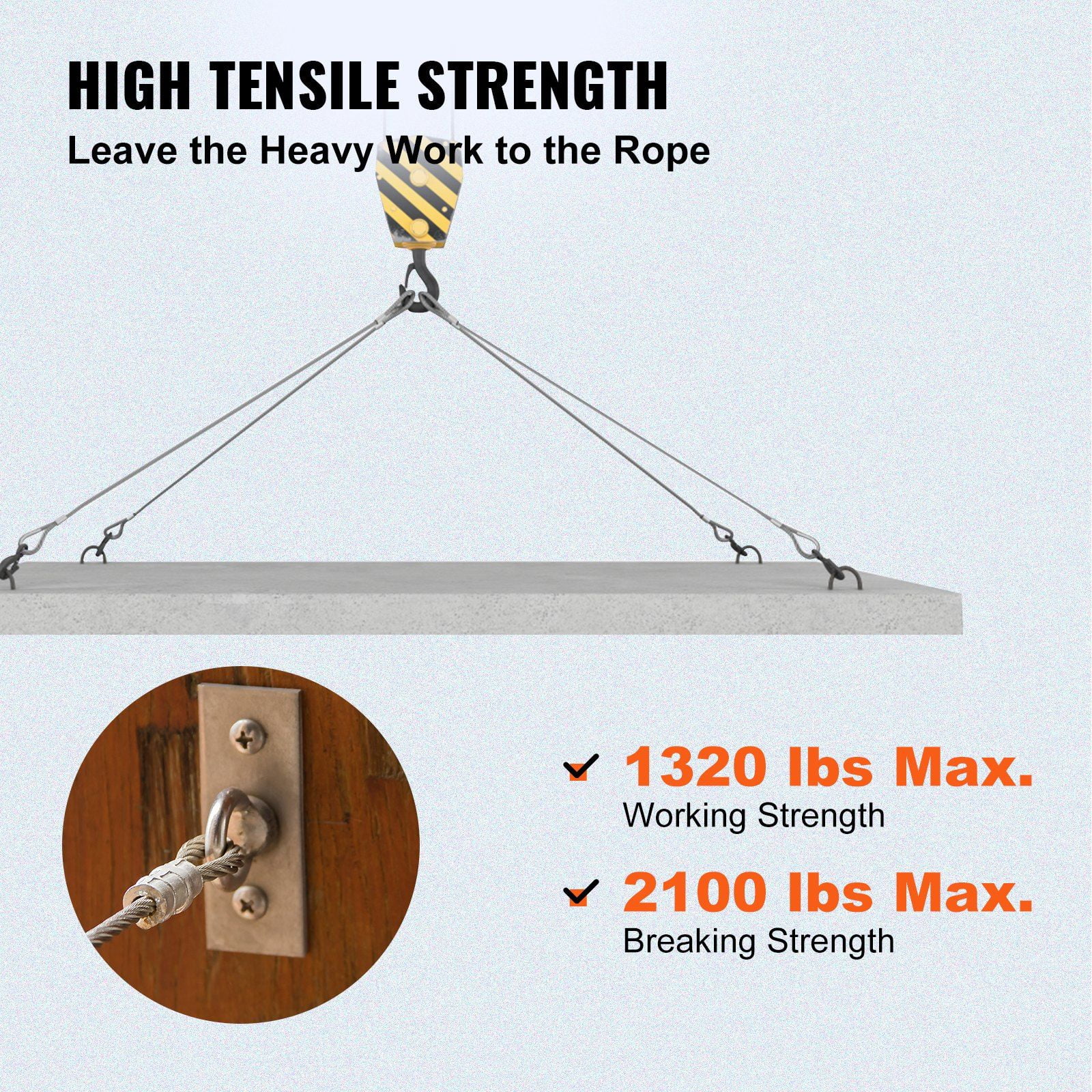 Aircraft Braided Stainless Steel Cable 1/8" 500ft, 316 Grade - Porch, Baluster & Handrail Wire Rope, Durable & Weatherproof
