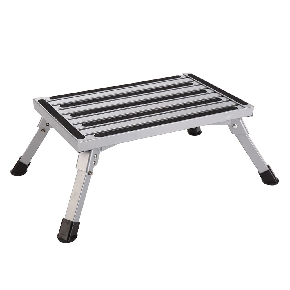 Details about   portable aluminum platform step Stool With 18Inch folding RV Collapsible 350lbs. 