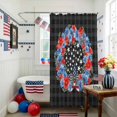 thumbnail image 3 of Independence Day Shower Curtain, 72" x 72", Red Blue Flower Black Plaid Bow Star Abstract Waterproof Bathroom Curtain Washable Shower Curtain Set with 12 Hooks, 3 of 9