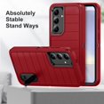 thumbnail image 6 of AUshell for Samsung Galaxy S24 Plus Case (6.7" 2024) with Foldable Kickstand, Anti-slip Tri-layer Rugged PC Frame/Back Silicone Shell Heavy Duty Protective Military-grade Shockproof, Red/Black, 6 of 8