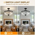 thumbnail image 3 of FINE MAKER 6-Light E26 Round Crystal Ceiling Light Fixture Modern Semi Flush Mount Chandelier Ceiling Lamp for Living Room Dining Room, 3 of 8