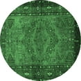 thumbnail image 1 of Ahgly Company Indoor Round Persian Emerald Green Traditional Area Rugs, 5' Round, 1 of 4