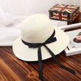 thumbnail image 2 of Nuevo sombrero de paja plegable Simple de ala ancha y flexible para niñas, sombrero para el sol, sombrero de playa para mujer, sombrero de verano protector de viaje, gorro para mujer, 2 of 5