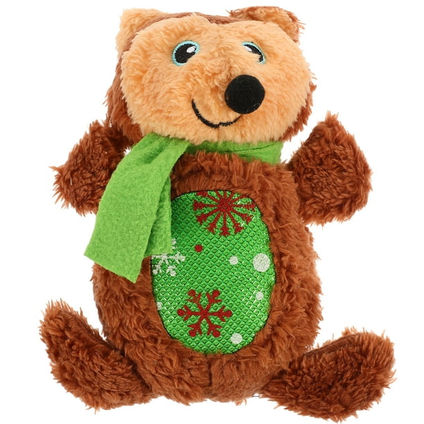 Juguete para perros con sonido chirriante, juguete interactivo para perros, juguete de peluche para masticar para la dentición, juguete de peluche con forma de oso para perros.