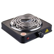 Compact and Portable Countertop Burner- Countertop Single Coiled Burner 1000 Watts Electric Hot Plate Temperature Controls Black