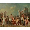 thumbnail image 2 of Jacopo Amigoni 14x12 Gold Ornate Wood Frame and Double Matted Museum Art Print Titled - Clorinda Rescuing Olindo and Sophronia (About 1740), 2 of 4