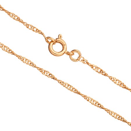 24Inch Necklace Gold Twisted Flat Curb Chain With Springring Clasp