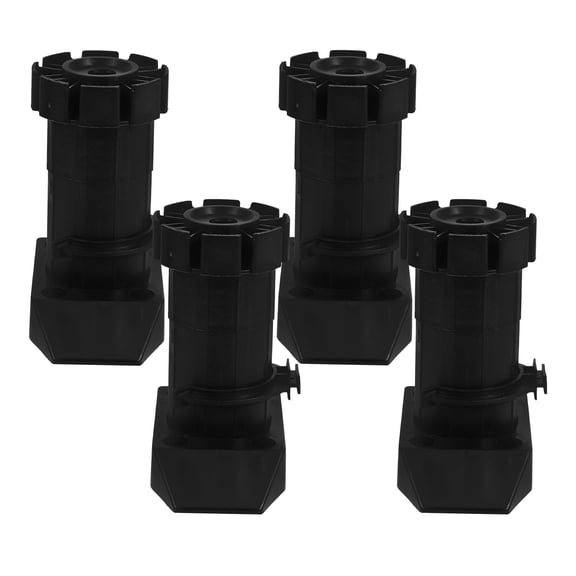Masteelf 4Pcs Adjustable Furniture Feet Levelers Furniture Risers Cabinet Leg Levelers Plastic Furniture Leveling Feet Adjustable Furniture Legs Black