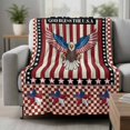 thumbnail image 2 of Independence Day Blanket Soft Cozy Warm Throw Blanket for Couch, Plush Fuzzy Flannel Fleece Blankets for Sofa, Eagle U.S Flag Red Blue Stripes Retro Bed Blankets Lightweight Gifts for Women, 40"x50", 2 of 9