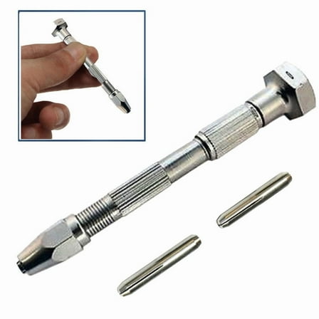 Pin Vise Swivel Head 2 Chuck 4 Sizes Hand Drill Tool Capacity Range 0-1/8"
