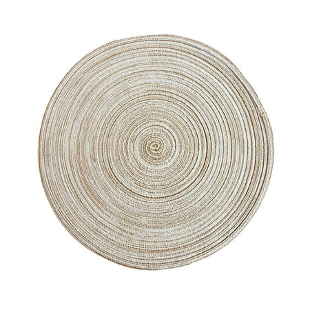 

round Outdoor Table Set for 4 Wind Placemat Round Woven Insulated Tray Mat Decorative Prop Mat Household Hot Mat 38cm