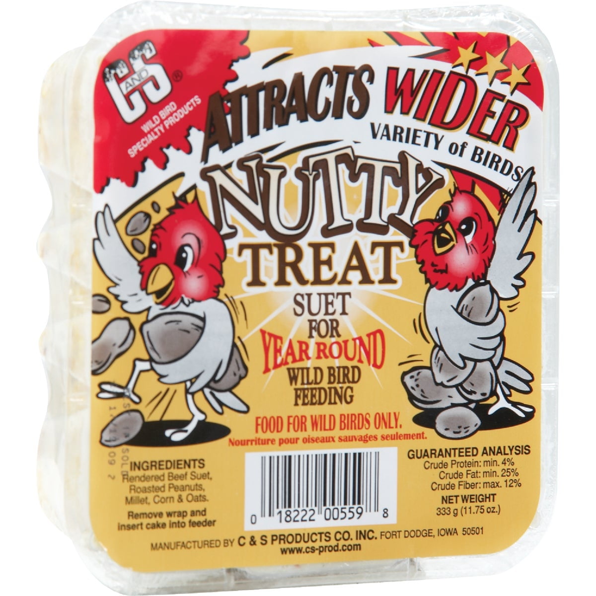 C&S Products NuttyTreat Wild Bird Suet [Set of 4]