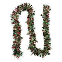 6.56ft Christmas Tinsel Garland with Cane Candy Decoration Multicolor Matellic Foil Twist Garland for Xmas Tree Decor