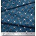 thumbnail image 2 of Soimoi Blue Heavy Canvas Fabric Stripe & Peony Floral Printed Fabric 1 Yard 58 Inch Wide, 2 of 3